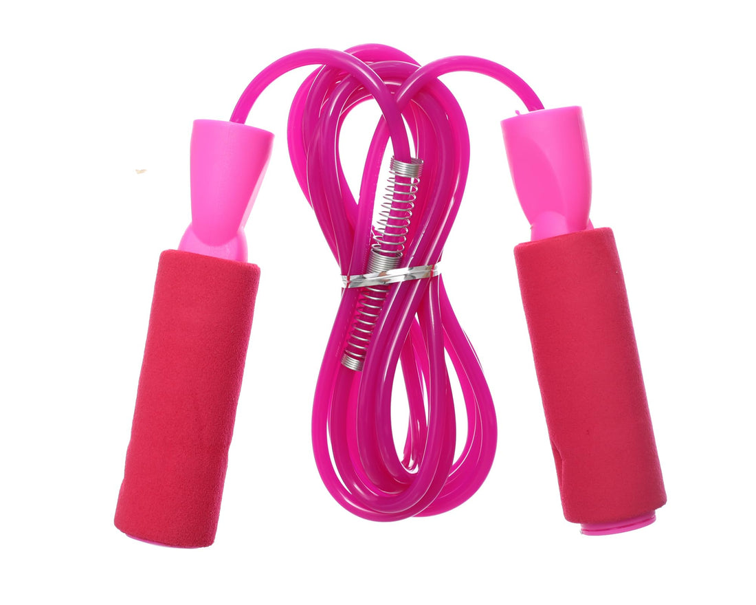 MINSA Foam Handle Jump Rope M194 Pink Handle with Purple Rope for Fitness
