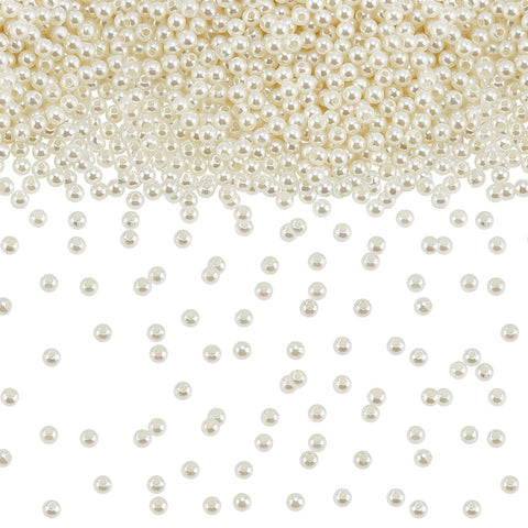 arricraft About 4000 Pcs Round Pearl Beads, 4mm Acrylic Pearl Beads Imitation Pearl Loose Beads for Jewelry Making, Crafts, Decoration and Vase Filler