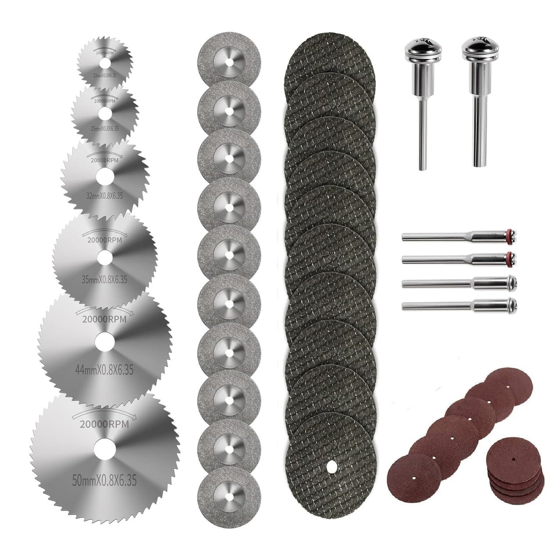42 Pcs Cutting Wheel Kit for Rotary Tools, Mini HSS Circular Saw Blades Cutter, Resin Cutting Discs, Diamond Cut Off Wheels for Cutting Wood, Metal, Plastic, PVC, Glass, Tile, Stone