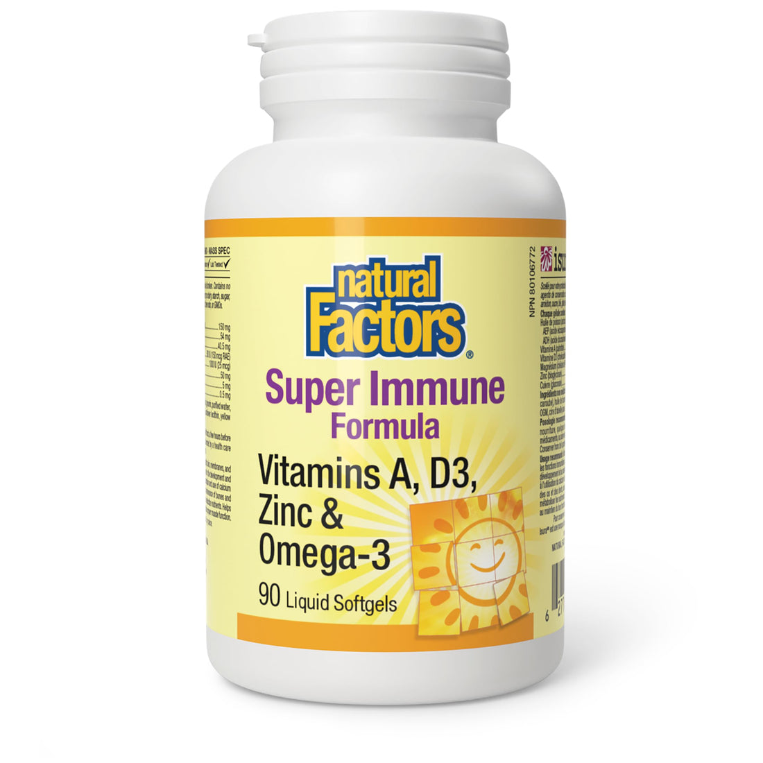Super Immune Formula Vitamins A, D3, Zinc & Omega-3 90 Liquid Softgels