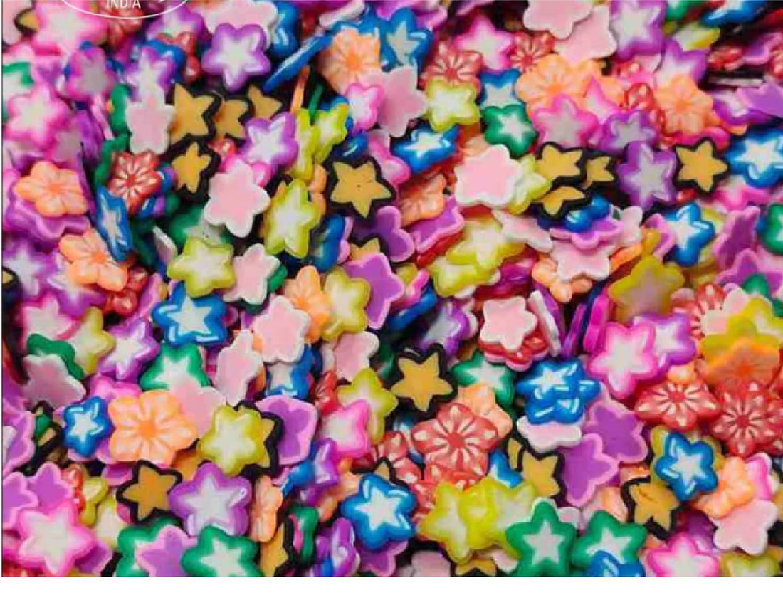 Stars 3D Polymer Fimo Nail Art Slices 1000-Pieces