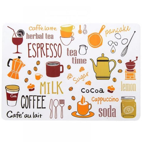 12pcs European Minimalist Cartoon Place Mat PVC Table Mat Insulation Waterproof Anti-fouling Place Mat kitchen Plate Table Decoration (Assorted Colors)