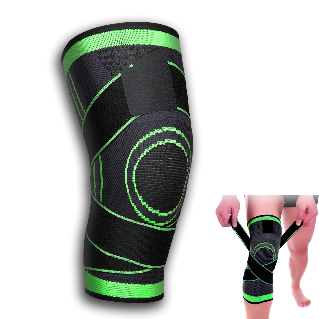 SerDa-Run Knee Support for Men and Women, Breathable Knee Brace with Strap Compression, Knee Support for Running, Joint Pain Relief, Arthritis, Recovery, Basketball, etc (XL)