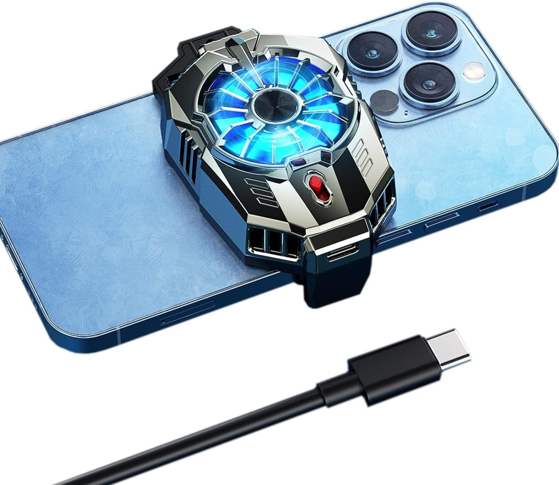 Sounce Phone Cooler Gaming Fan, 92mm, LED, Dual Speeds, RGB, Mobile Cooler for iPhone & Smartphones 4.5-7in, Live Streaming