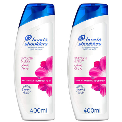 Head & Shoulders Smooth and Silky Anti-Dandruff Shampoo 400ml Dual Pack