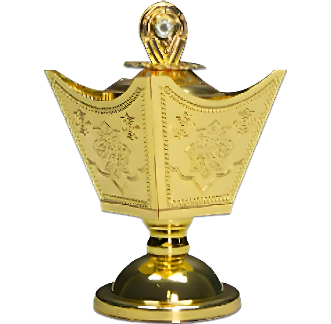 Middle Eastern Style Incense Burner - Made of Iron with Gold Plating, Elegant Gold Finish, Elegant Addition to Your Home Decor, 14 * 8.