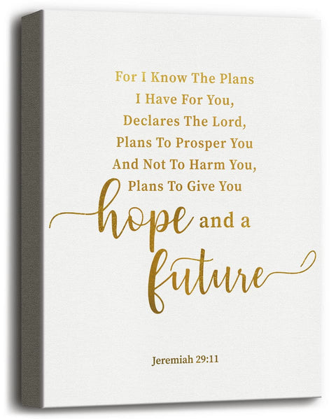 Canvas Wall Art Jeremiah 29:11, For I Know The Plans I Have For You, Christian Bible Verse Wall Art, Canvas Prints Poster Wall Art for Home Decor, Scripture Sign Christian Wall Decor Size 12x15
