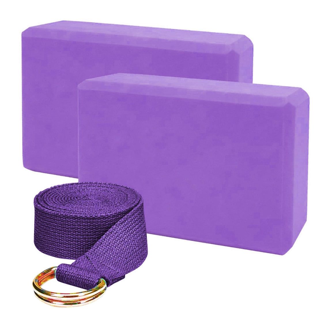 2 Pcs Yoga Blocks, Pilates Blocks with Stretching Strap, Soft and Non-Slip Yoga Blocks, Support Yoga Aid Blocks, Modify Posture, Pressure Resistance