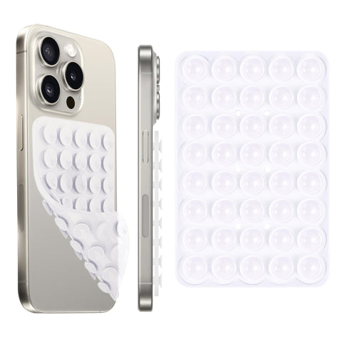 Silicone Suction Cup Phone Case Mount – Double-Sided Hands-Free Grip for Selfies and Videos, Anti-Slip Sticky Holder for iPhone and Android – Transparent