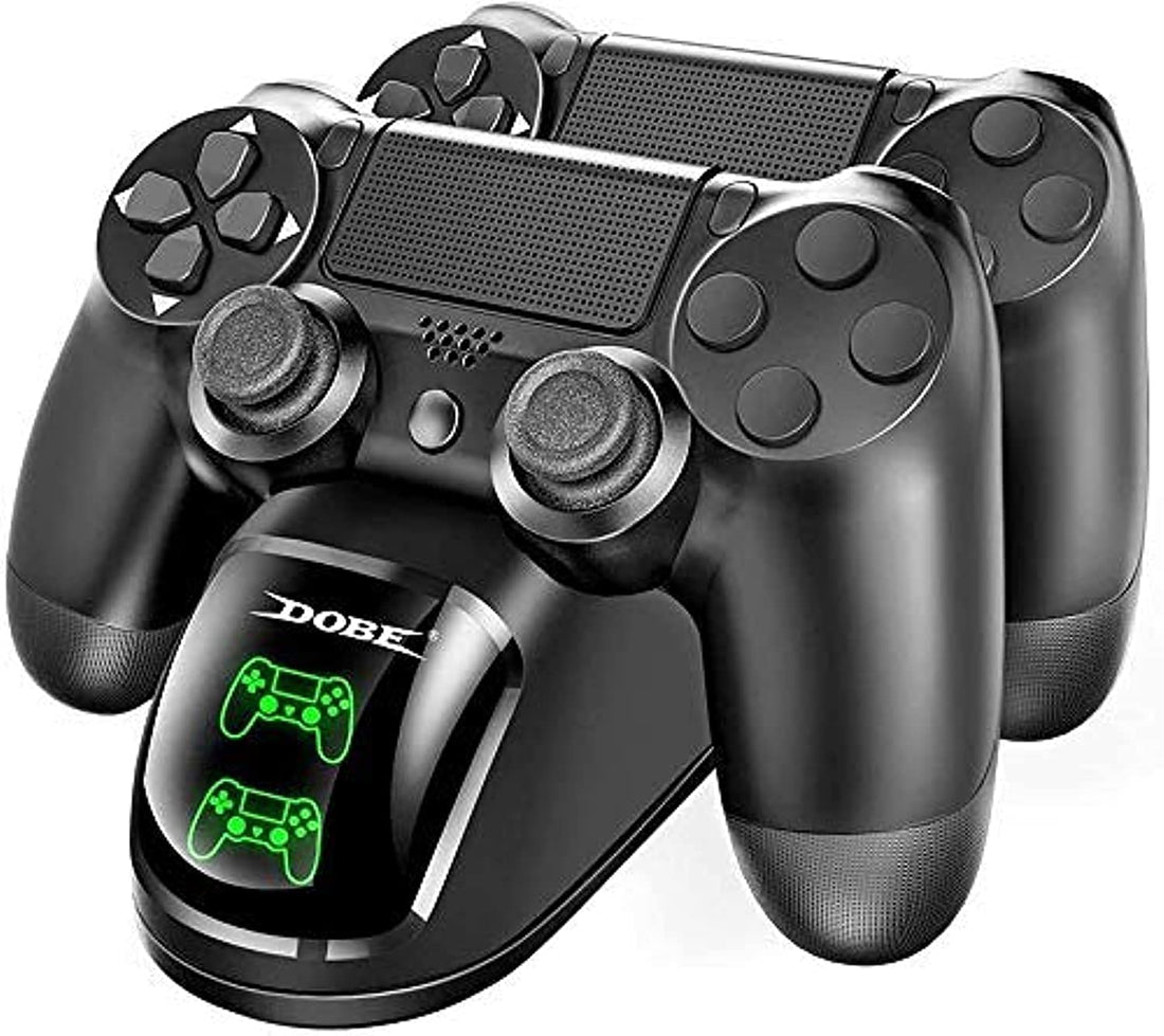 DOBE Dual Shock 4 Controller Charging Docking Station with LED Light Indicators and Bottom Light for PS4, PS4 Slim, PS4 Pro Controller