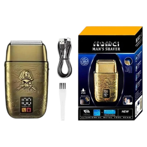 Full Metal Beard Trimmer Titanium Foil Blades for Perfect Shave Dual Frequency Blades Working Time 60 Minutes USB Charging