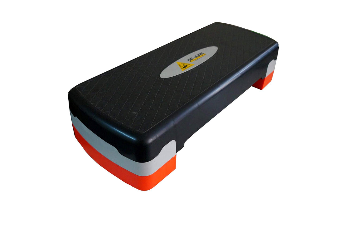 De Jure Fitness Aerobic Stepper, Two Height Level Adjustments - 4 inches and 6 inches, Slip-Resistant & Shock Absorbing Platform for Extra-Durability, Supports Upto 200 KG