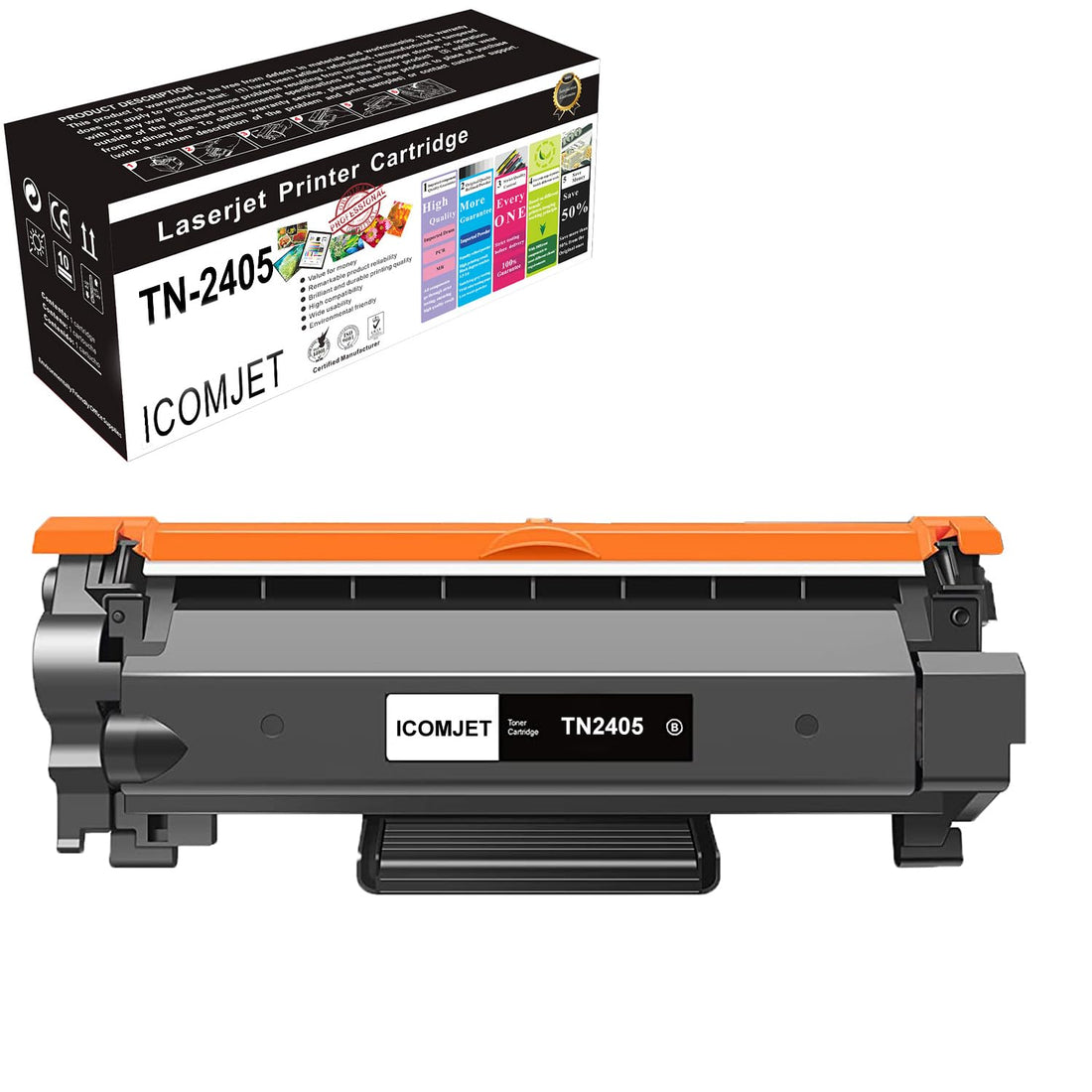 TN2405 Compatible Toner Cartridge Replacement for Brother TN-2405 TN-2455 Work for Brother HL-L2335D HL-L2370DN DCP-L2535D DCP-L2550DW HL-2375DW MFC-L2715DW MFC-L2750DW