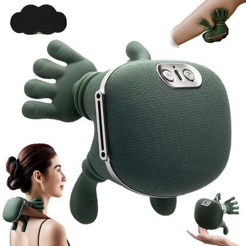 SEAHELTON Bionic Heated Massager, Wireless Portable Shiatsu Neck and Back Massager, Electric Deep Tissue 4D Kneading Massage, Simulated Human Hand Design for Pain Relief and Muscle Relax