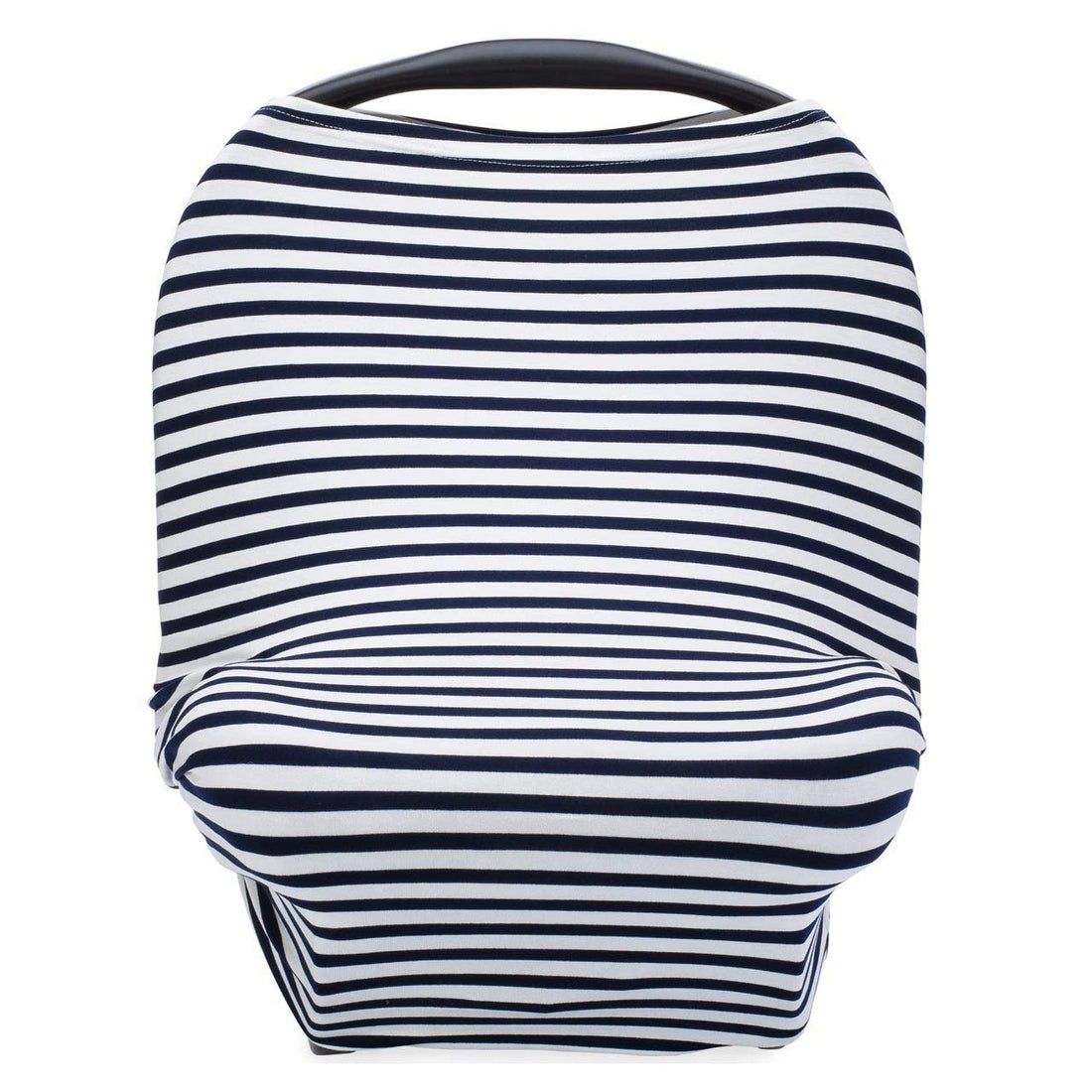 Moro Moro 3 Parker Baby 4 In 1 Car Seat Cover For Boys - Stretchy Car seat Canopy, Nursing Cover, Grocery Cart Cover, High Chair Cover - Navy/White Stripes