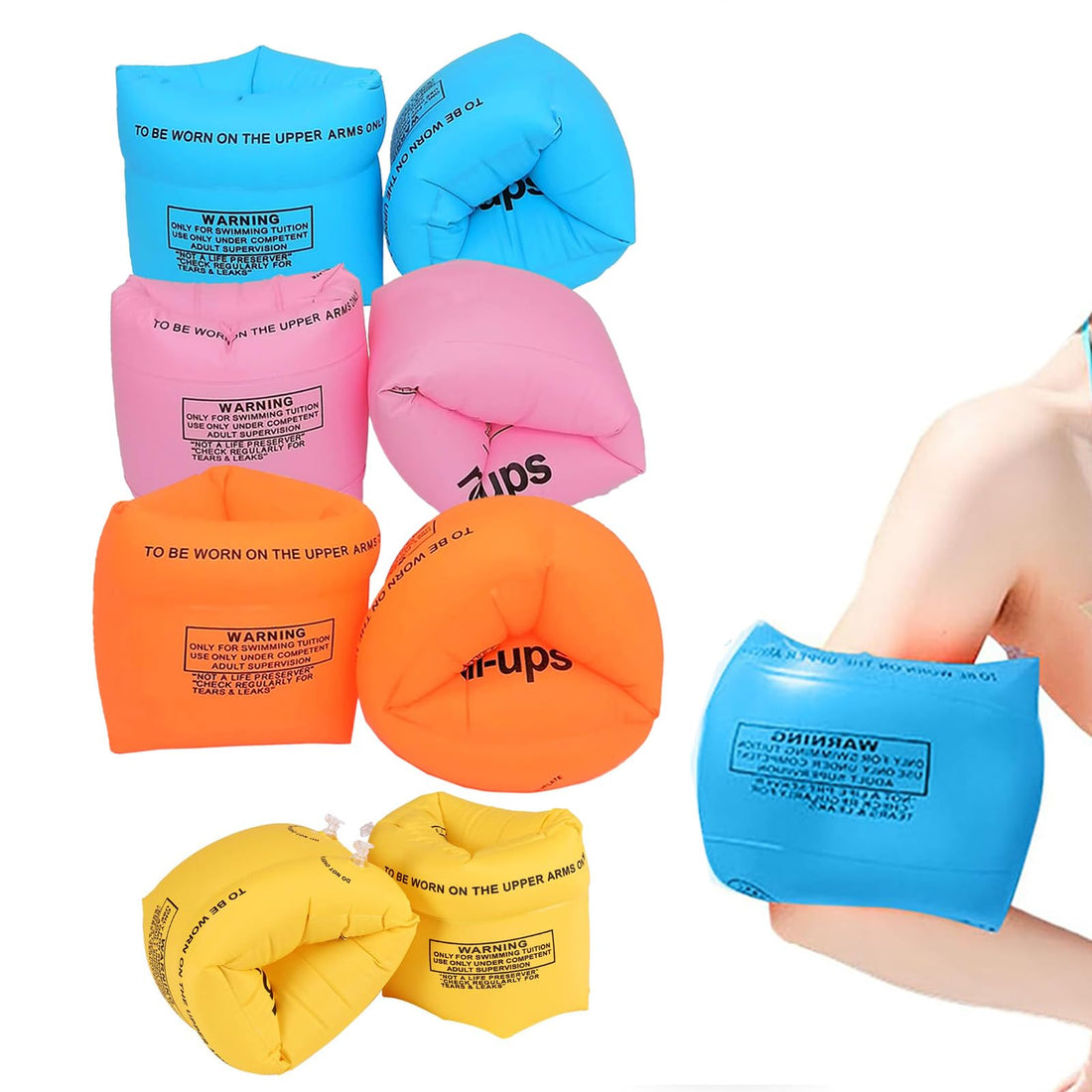 4PCS Swimming Arm Floats for Kids Swimming Hand Floaters for Kids Arms Bands for Swim Kid Swim Accessories Swim Floater for Adults Arm Band
