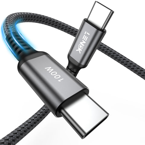 LENOK USB C to USB C Cable, 100W USB C Charger Cable for iPhone 17/17 Air/17 Pro/17 Pro Max/16, MacBook Pro, iPad Pro, Dell XPS, Samsung Galaxy S25/S24/S22 Ultra, Switch, Pixel, (100W, 2M)