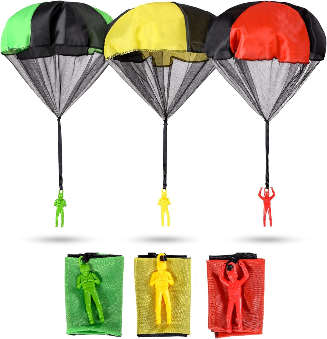 fashion mania 3pcs Parachute Toys for Kids - Tangle Free Outdoor Flying Parachute Men, Top Easter Basket Stuffers Idea 2024, Unique Boy & Girl Gift