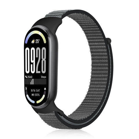 Nylon Sport Band Compatible with Xiaomi Mi Band 10/9/8 for Women Men, Soft Adjustable Breathable Sport Loop Watch Strap Replacement Wristband for Xiaomi Smart Band 8/9/10