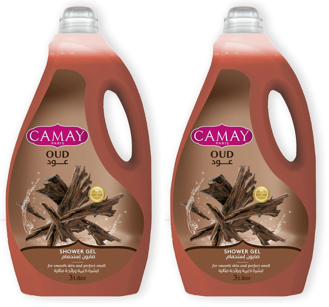 CAMAY Shower Gel Oud with Glycerine for softer & fragranced skin, 3L (Pack of 2)