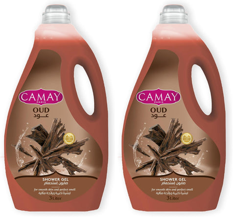 CAMAY Shower Gel Oud with Glycerine for softer & fragranced skin, 3L (Pack of 2)