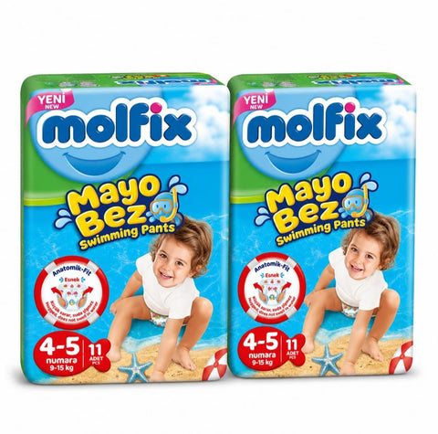 Baby Swim Diaper Size 4-5 (9-15 kg), Swimming Pants for Babies, 2 Packs (22 Pieces Total), Pool & Beach Use