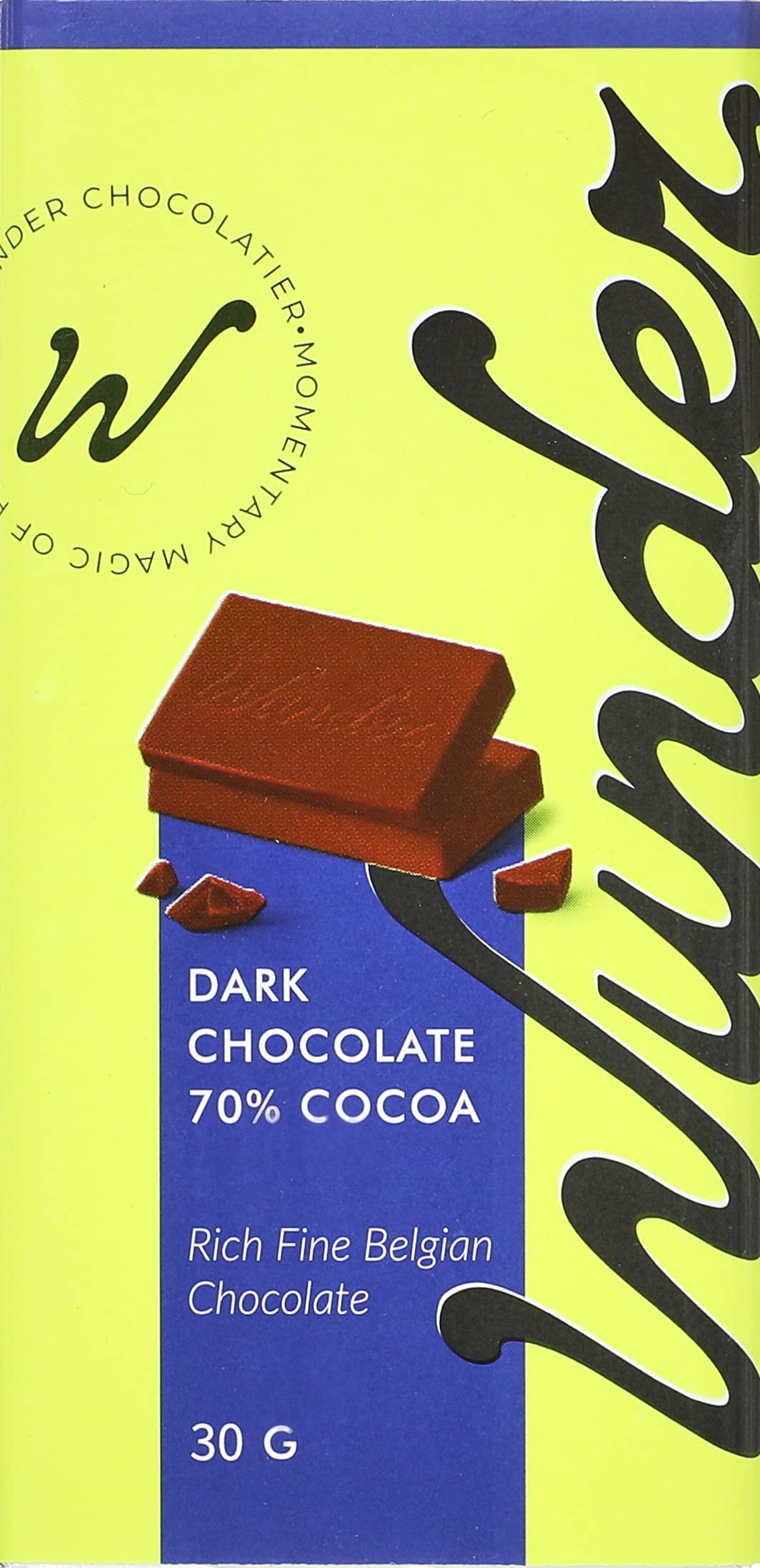 Wunder belgian dark chocolate with salted caramel 30 grams