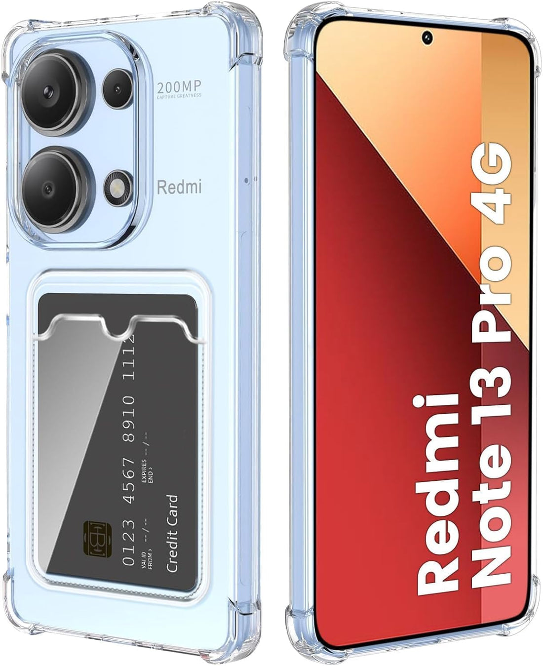 GRABIST Compatible with Xiaomi Redmi Note 13 Pro 4G Case Cover Premium Slim Soft Shockproof Wallet Case with Card Holder and Camera Protection (Xiaomi Redmi Note 13 Pro 4G/Poco M6 Pro 4G)