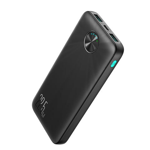 Joyroom JR-PBF15 10000mAh Power Bank, 22.5W Fast Charging, LED Display, 2 USB-A & 1 USB-C Ports, Black, 12-Month Warranty