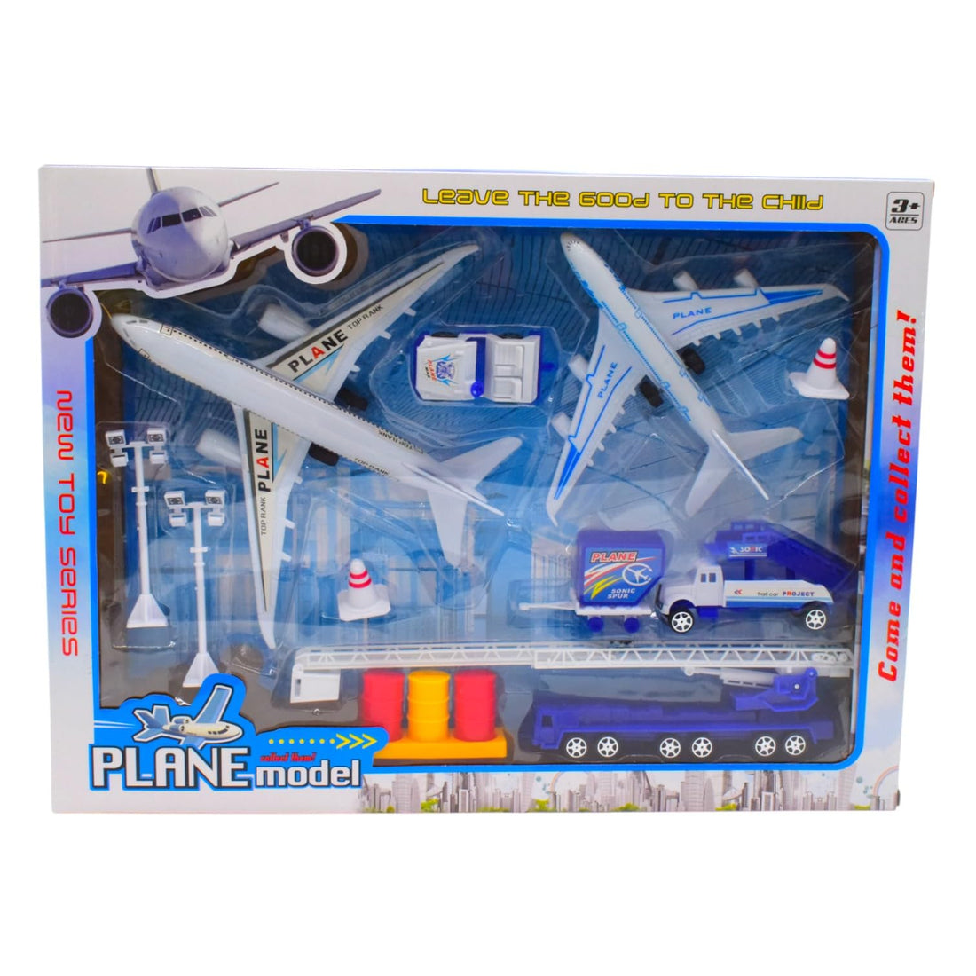 Plastic Airplane Set,10 Pieces - Multicolor