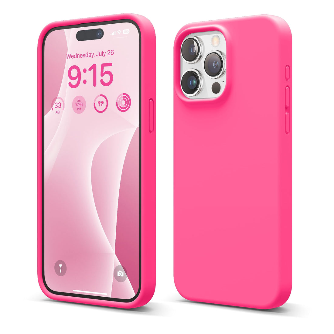 elago Liquid Silicone Case Compatible with iPhone 15 Pro Max Case, Premium Silicone, Full Body Protective Cover [4 Layer Shockproof Structure], Anti-Scratch Soft Microfiber Lining (Ice Red)