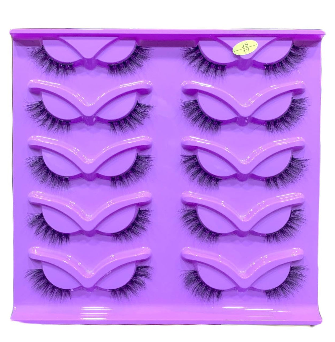 10 PAIRS 6D HALF Faux Mink False Eyelashes | Reusable Lightweight & Natural Looking | Bold Eye Makeup Look (JS17)