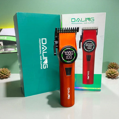 DALING Professional Men's Razor – Hair, Chin & Body, Powerful Motor 8000 RPM, Motor Speed Control, Digital Display, 300 Minutes Continuous Battery, Fast Charging, 4 Combs, Cut Control Shield