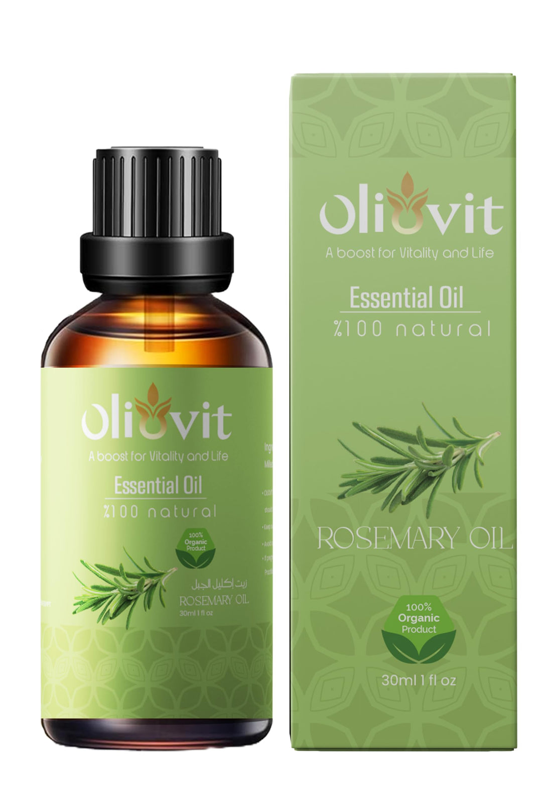 Oliovit Rosemary-Rosemary Oil 30ml - High Quality Essential Oil Pressed Roll-On for Hair Growth