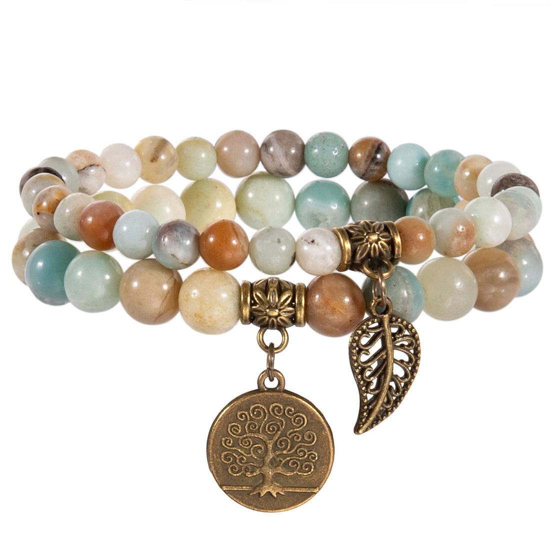 Farfume Chakra Bracelets for Women - Healing Stone Crystal Bracelet for Women Natural Gemstone Bracelet - A Double Pearl Bracelet Set