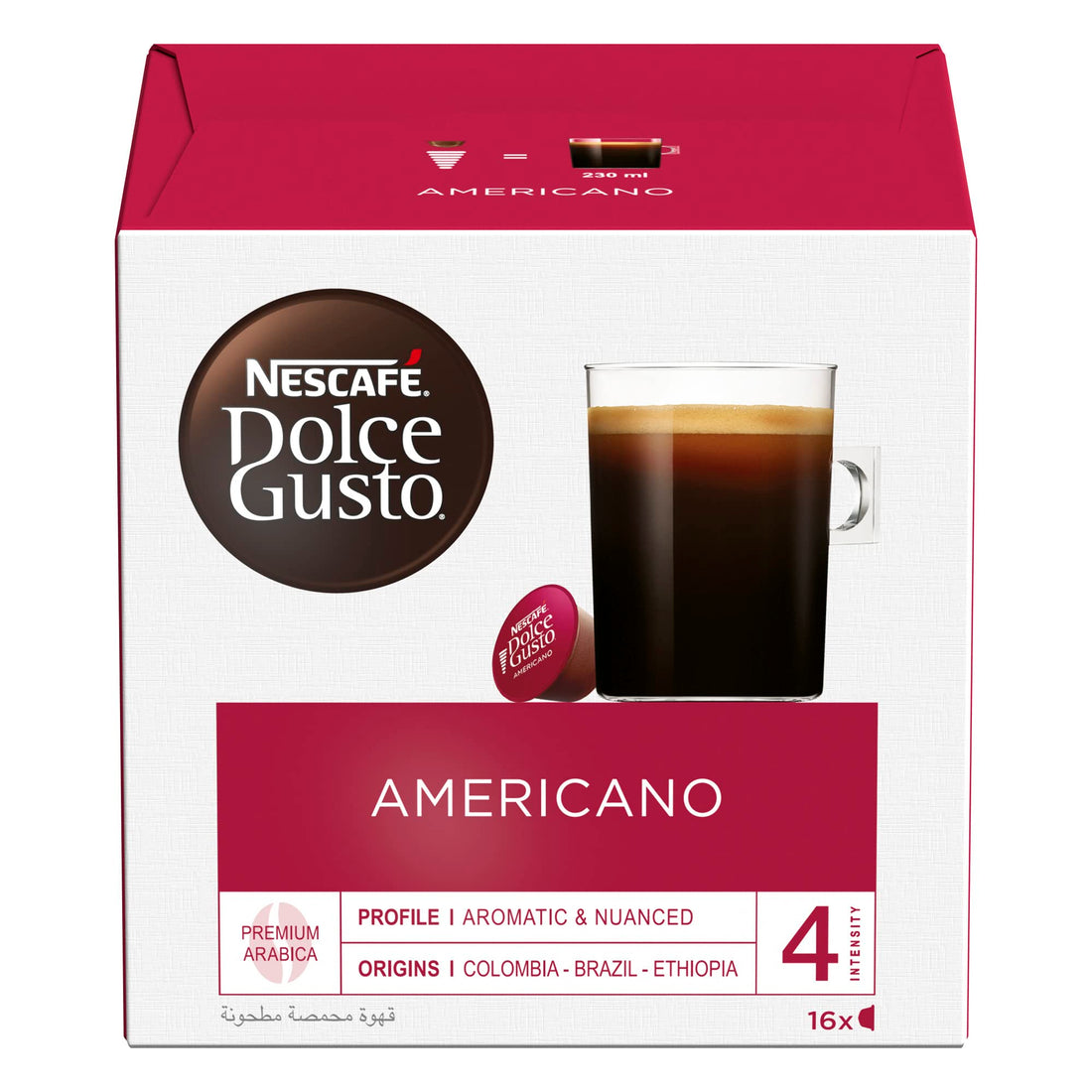 Nescafe Dolce Gusto Café Americano Coffee Capsules, 128g (16 Capsules, 16 Cups)