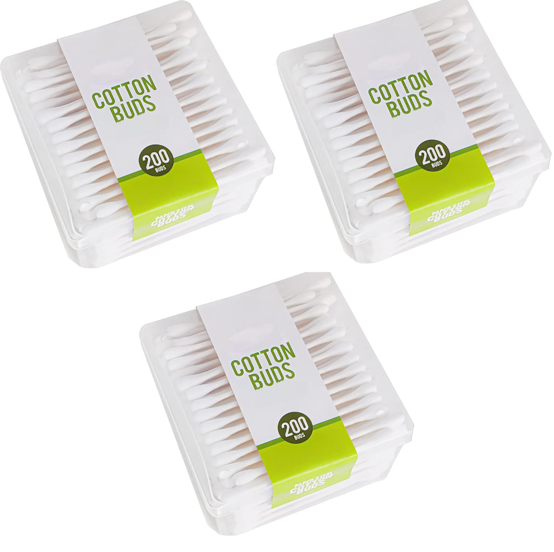 Organic Cotton Swabs, Ultra-Soft Tips - Strong and Durable - Natural, Vegan - For Skin & Personal Care - Package Design May Vary (600 Count (Pack of 3))