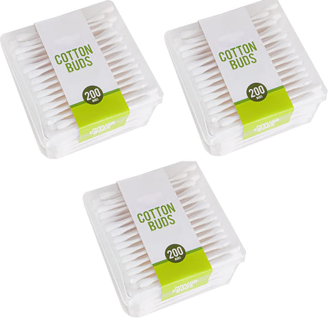 Organic Cotton Swabs, Ultra-Soft Tips - Strong and Durable - Natural, Vegan - For Skin & Personal Care - Package Design May Vary (600 Count (Pack of 3))