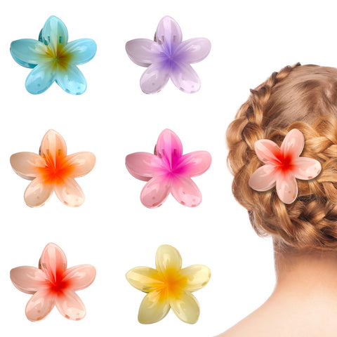 Pack of 6 Mini Diamond Hair Clips, Hair Clips, Women's Flower Hair Clip, Flower Shape, Non-Slip Flower Hair Clips for Photo, Everyday, Party, Wedding