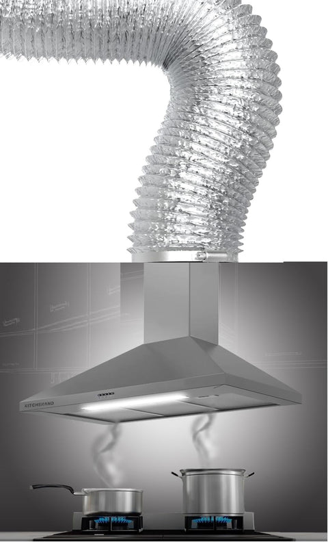 Flexibel Extendable Thermal Aluminum Hobby - for Kitchen Hood Bathroom Air Conditioner (Chimney and Hobby 5 Meter 6 Inch)