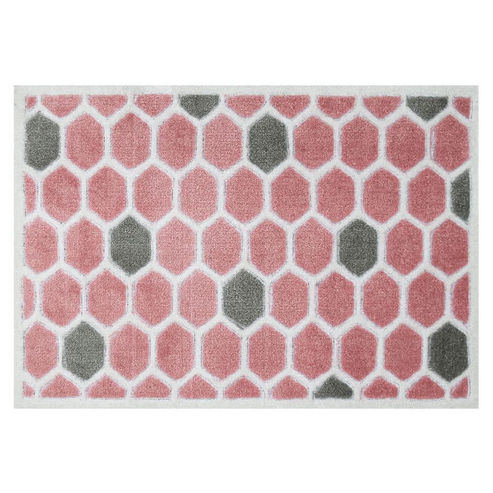 Mac Carpet 3D Carved Nylon Rug Size: 57X100cm - Pink Pattern