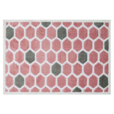 Mac Carpet 3D Carved Nylon Rug Size: 57X100cm - Pink Pattern