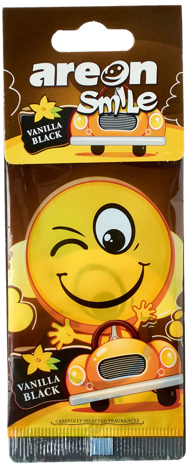 Areon smile card freshener - vanilla black- for car