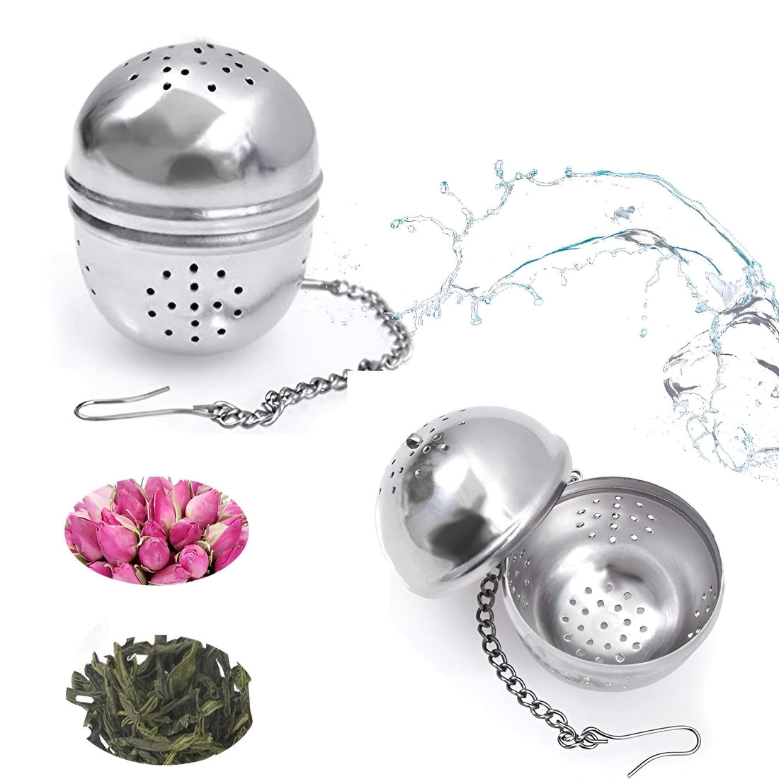 Round Tea Infuser, Premium Quality Mesh Filter, Stainless Steel Teapot Strainer for Perfect Brew Your Favorite Loose Leaf Tea (2 Strainers)
