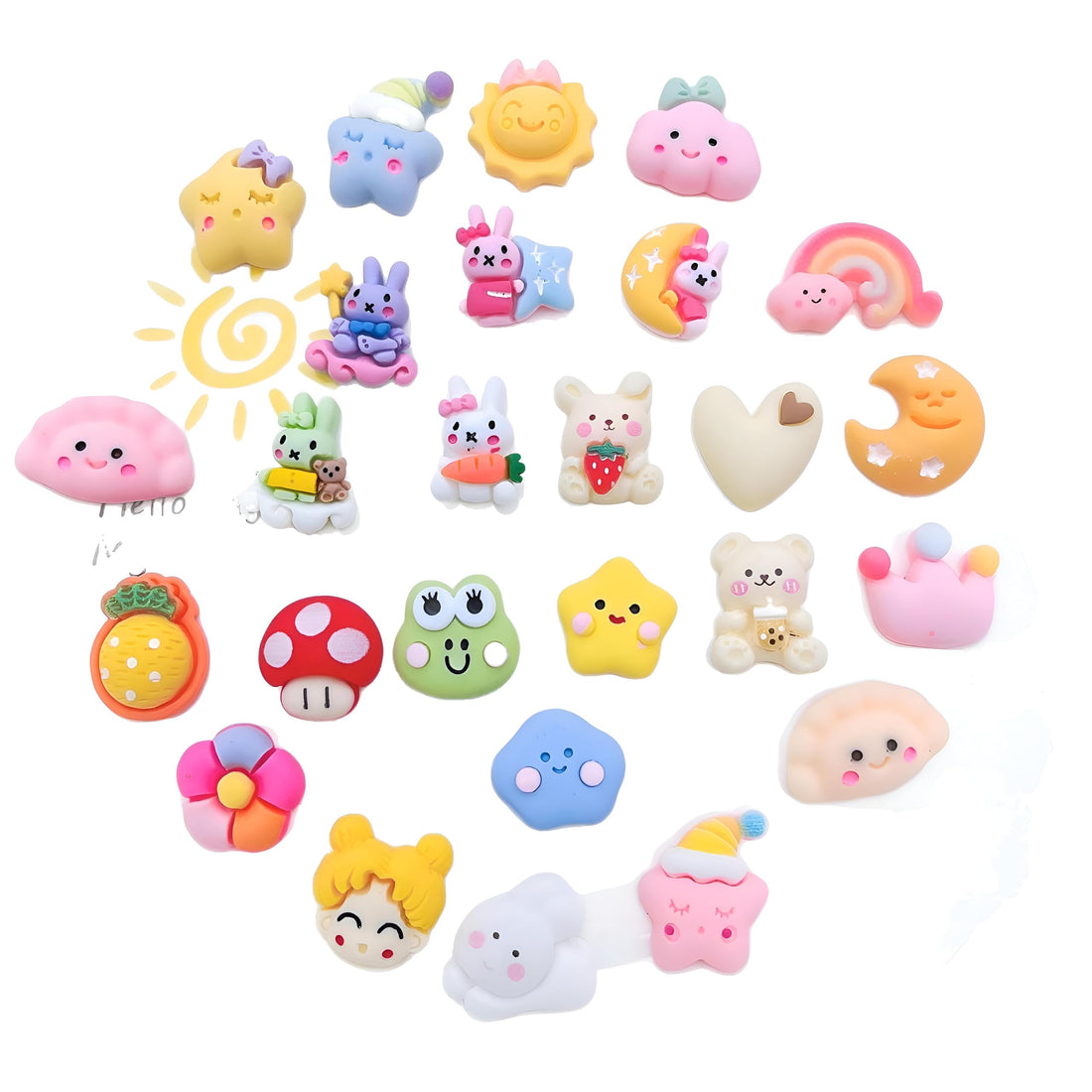 Craft Decal Pack - 4 Waterproof Vinyl Stickers with Cute Mushroom, Teddy Bear, Bee & Unicorn Designs, Perfect for Personalizing Water Bottles, Laptops, and Scrapbooks (Pack 4 (16 Pieces))