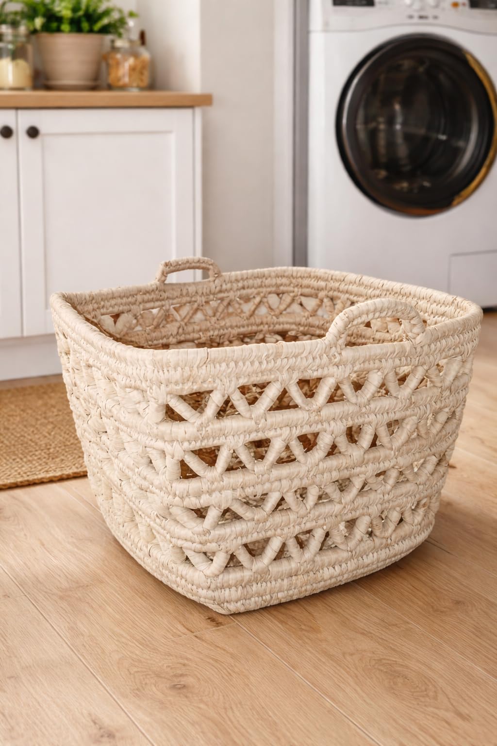 Handmade Wicker Square Laundry Basket