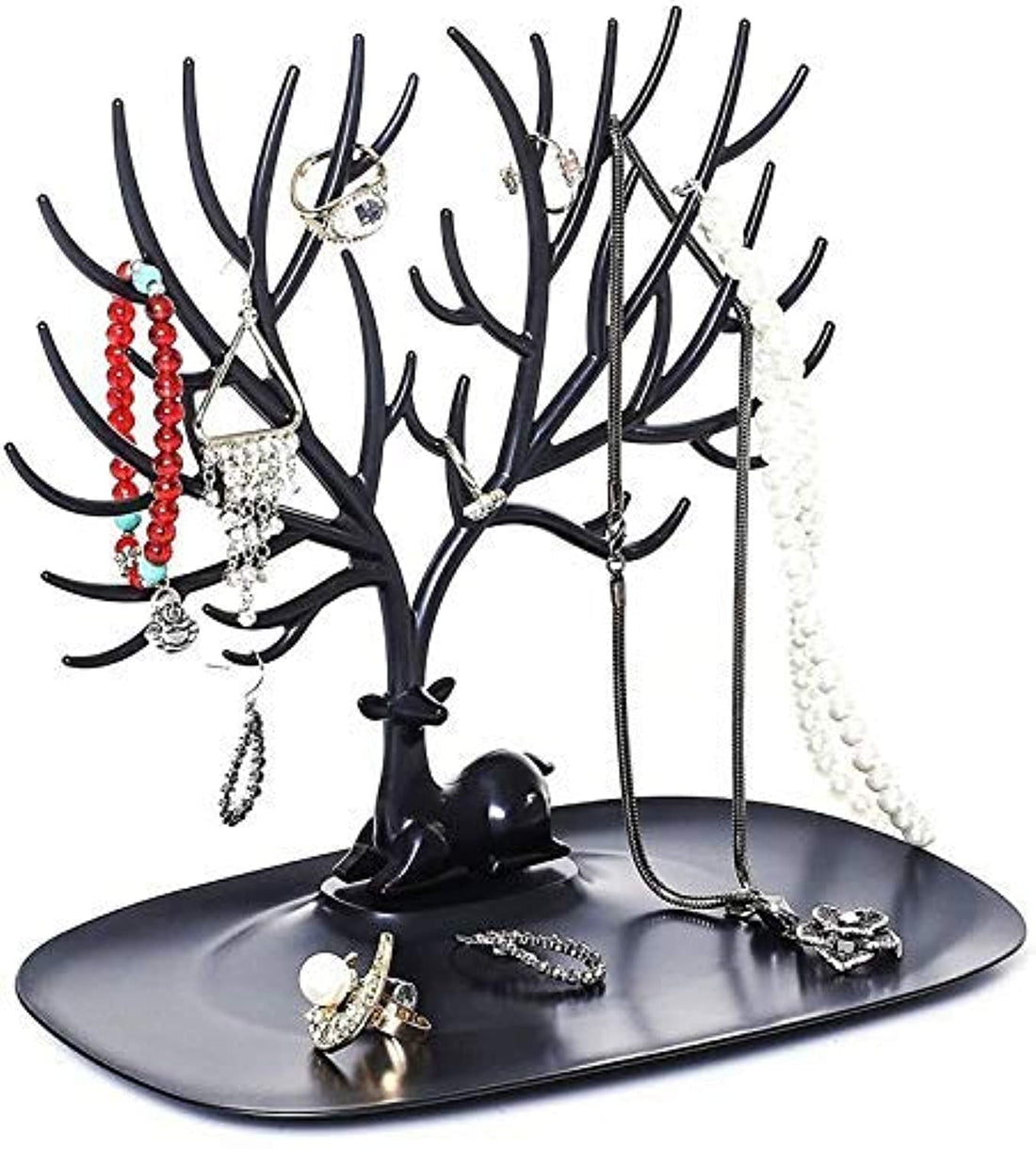 RDH Plastic Deer Head Shape Tree Jewellery Display/Organizer Stand (Multicolour), Plastic, No Gemstone