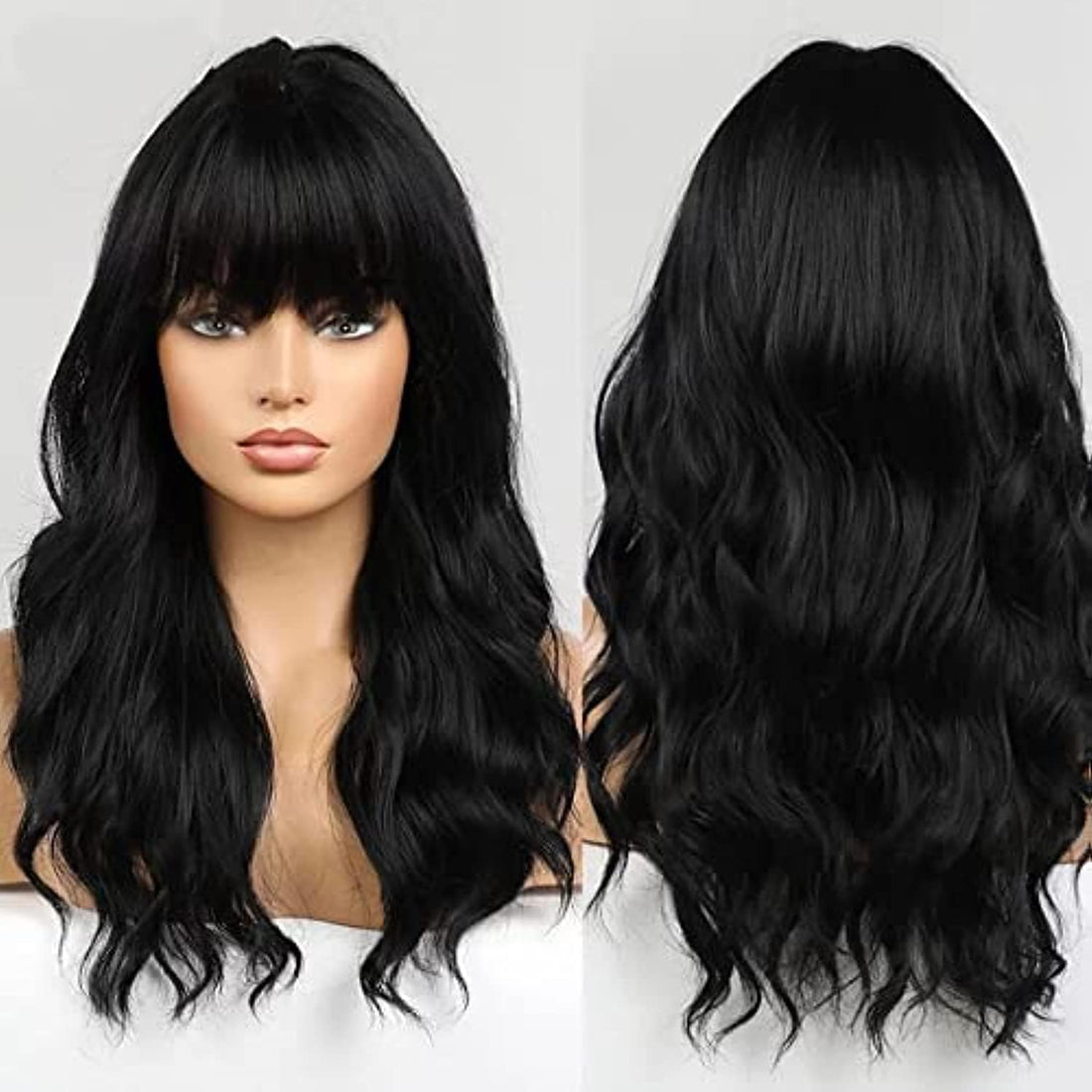 ECIF Wivy Black Medium Length Cut Hair Wig For Women