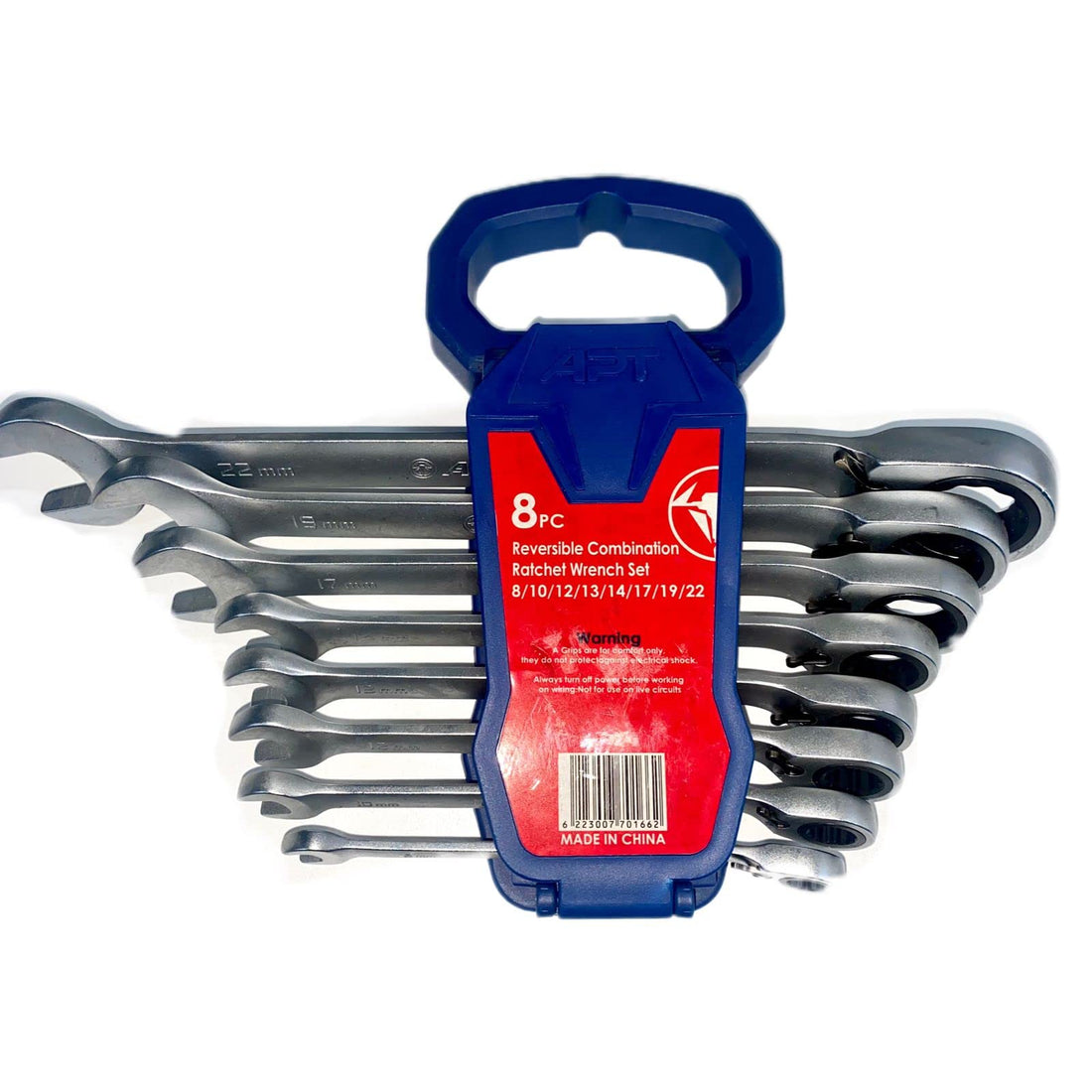 APT reversible combination ratcheting wrench set (8-piece) apt 8-22mm