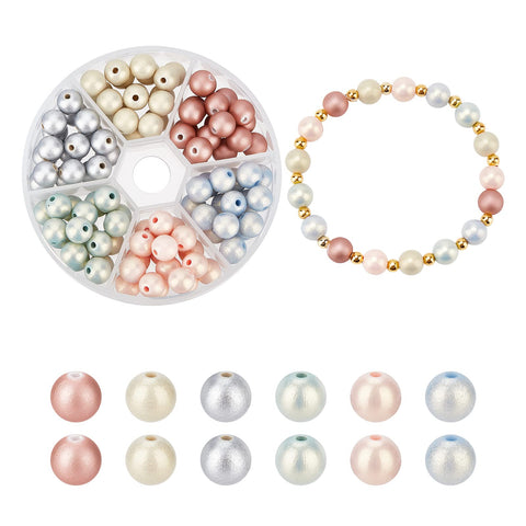 arricraft 108 Pcs Acrylic Round Pearl Beads, 8mm Imitation Pearls Loose Beads Faux Round Pearl Hightlight Beads for Crafts Jewelry Garlands Making